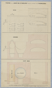 215001 Opstand, doorsnede en plattegrond van een te maken bakoven in het Diakonessenhuis (Wijk B 124-128 ) te ...